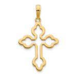 14k Budded Cross Charm