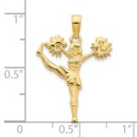 14k Cheerleader Kicking with Pom-Poms Charm - Image 3