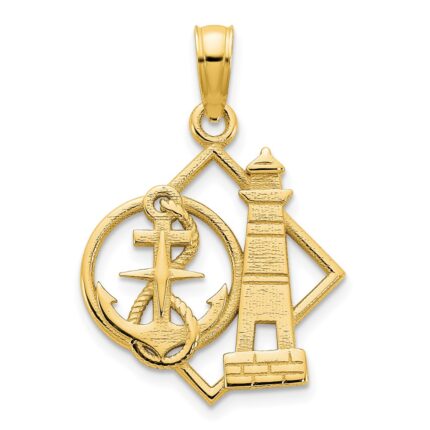 14k Lighthouse and Anchor Charm