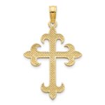 14k Fleur de Lis Cross Charm - Image 4