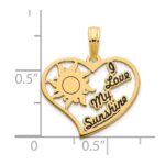 14k Epoxy I LOVE MY SUNSHINE Heart Pendant - Image 2
