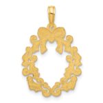 14k Polished Christmas Wreath Pendant - Image 3