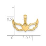 14k Fancy Heart and Wings Charm - Image 4