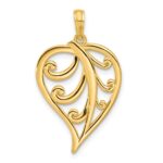 14k Polished Leaf Pendant