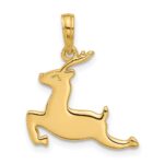 14K Polished Prancing Reindeer Charm