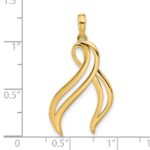 14k Polished Awareness Ribbon Pendant - Image 4