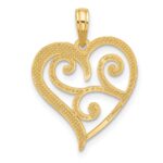 14k Fancy Swirl Heart Charm - Image 4