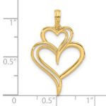 14K Polished Fancy Two Heart Charm - Image 3