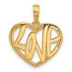 14K Polished Fancy LOVE in Heart Charm