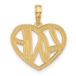 14K Polished Fancy LOVE in Heart Charm - Image 3