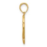 14K Polished Awareness Ribbon and Heart Charm - Image 2