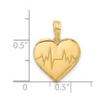 14K Polished Fancy EKG Heartbeat Charm - Image 3