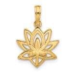 14K Polished Fancy Flower Charm