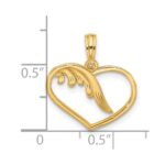 14K Polished Fancy Wing and Heart Charm - Image 3