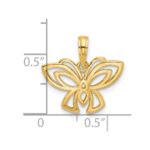 14K Polished Fancy Butterfly Charm - Image 3