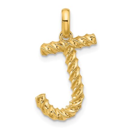 14ky Fancy Twist Letter J