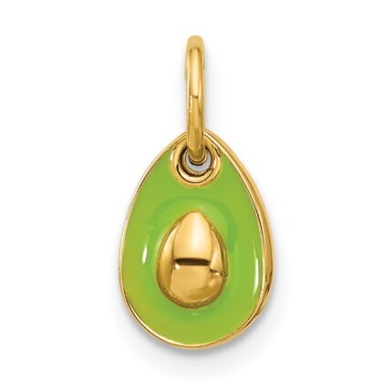 14k 3-D Green Epoxy Fancy Avocado Charm