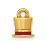 14k Fancy Red Enameled Top Hat Charm