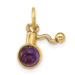 14k Fancy Amethyst Cabochon Perfume Bottle Charm - Image 3