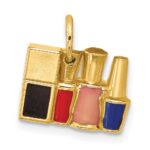 14k Multi-color Enameled Nail Polish Bottles Charm