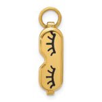 14k Black Enameled Sleep Mask Charm
