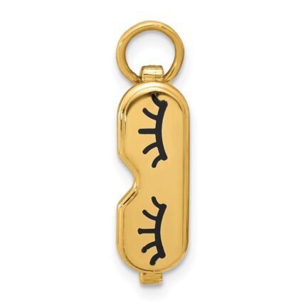 14k Black Enameled Sleep Mask Charm
