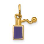 14k Blue Enameled Square Perfume Bottle Charm - Image 3