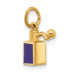 14k Blue Enameled Square Perfume Bottle Charm - Image 4