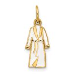 14k White Enameled Bathrobe Charm