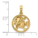 14K Polished Round Leo Pendant - Image 4