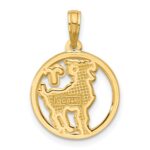 14K Polished Round Aries Pendant - Image 3