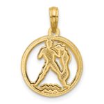 14K Polished Round Aquarius Pendant - Image 3