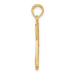 14K Polished Textured Scissor and Comb Pendant - Image 2