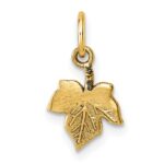 14K Polished Leaf Pendant - Image 3