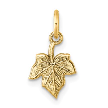 14K Polished Leaf Pendant
