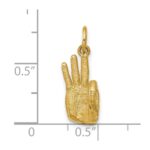 14K American Sign Language Alphabet Fingerspelling Sign F Pendant - Image 5