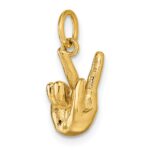 14K American Sign Language Alphabet Fingerspelling Sign K Pendant - Image 4