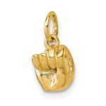 14K American Sign Language Alphabet Fingerspelling Sign N Pendant - Image 4
