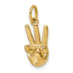 14K American Sign Language Alphabet Fingerspelling Sign W Pendant - Image 4