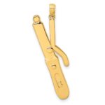 14K Polished Curling Wand Pendant