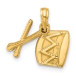14K Polished Drumsticks and Drum Pendant - Image 4