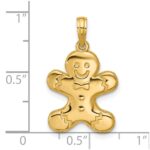 14K Polished Gingerbread Man Pendant - Image 4