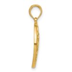 14K Polished Four Leaf Clover in Circle Pendant - Image 2