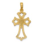 14K Polished Fleur De Lis Cross Pendant - Image 3