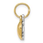 14K Two-tone Polished Moveable Key and Heart Lock Charm - Image 2