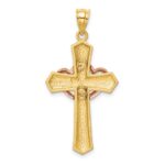 14k Two-tone Double Heart Cross Charm - Image 4