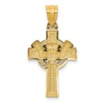 14k and White Rhodium Claddagh Cross Pendant - Image 4