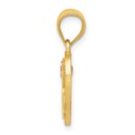 14k Two-Tone Heart Letter K  Initial Pendant - Image 2