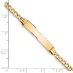 14k Polished Semi-Solid Chain/Solid Plate Cuban Link 25.5x5mm Plate 8 inch ID Bracelet - Image 4