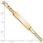 14k Polished Semi-Solid Chain/Solid Plate Figaro Link 33.5x6.5mm Plate 7 inch ID Bracelet - Image 3